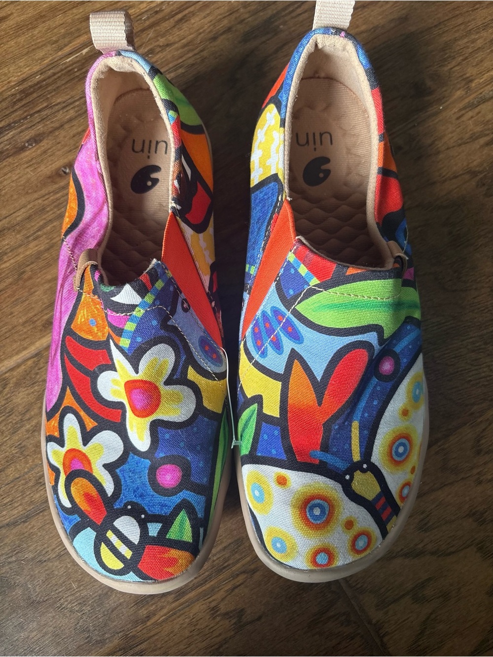 UIN Multicolor Floral & Abstract Canvas Slip-Ons